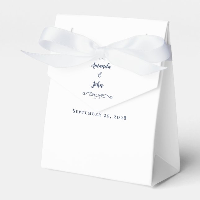 Ballotins Elégant mariage invité Merci Couple Navy Blue (Verso)
