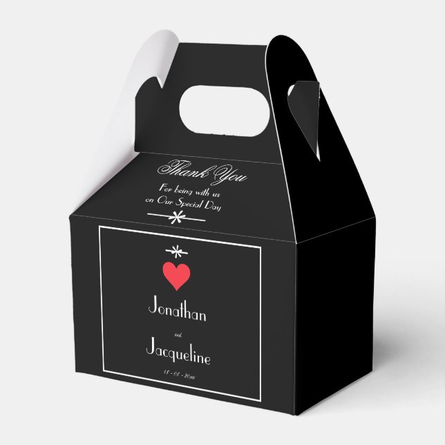 Ballotins Elégant Mariage Merci D'Hôte Favoriser Chic Modern (Verso)