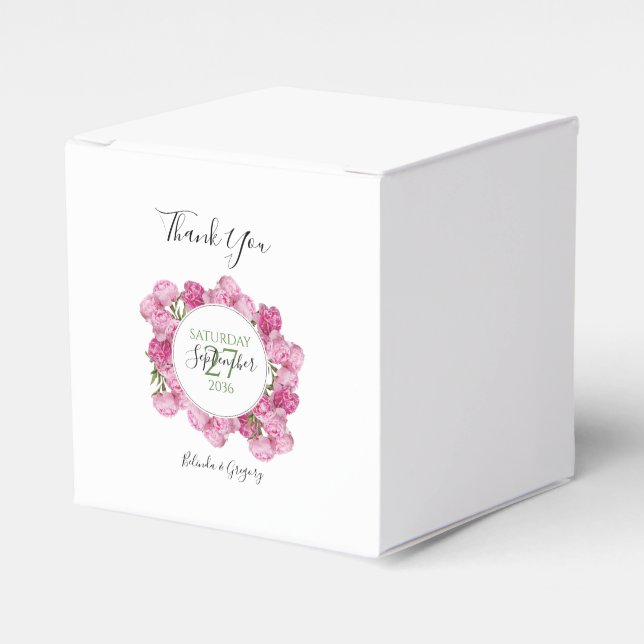 Ballotins Élégant Mariage Pink Peonies (Verso)