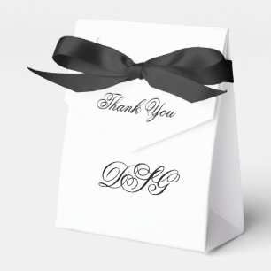 Ballotins Elégant Merci Mariage de coeur blanc et noir