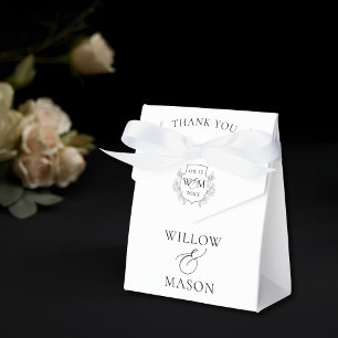Ballotins Élégant Merci Mariage Monogramme Vintage