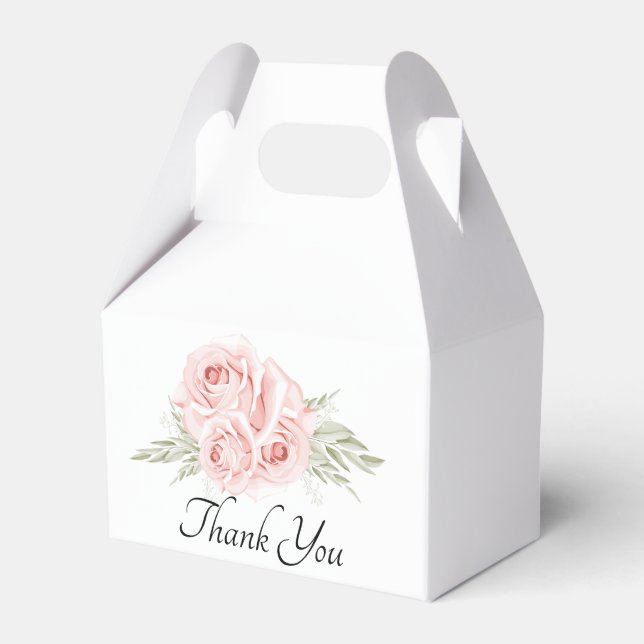 Ballotins Elégant Merci Rose rose Floral Mariage Favoriser (Verso)