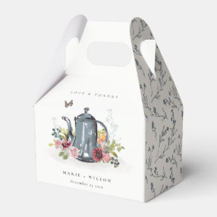 Ballotins Élégant mignon Rose joyeux Mariage de théière flor