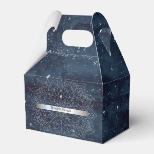 Ballotins Elégant moderne en argent Mandala Stripe Navy bleu