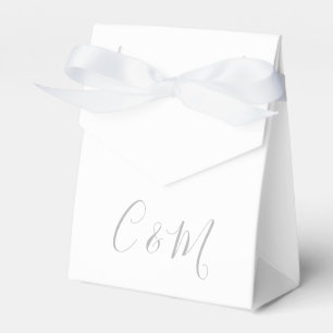 Ballotins Élégant Monogramme Argent Boîte de mariage Favor