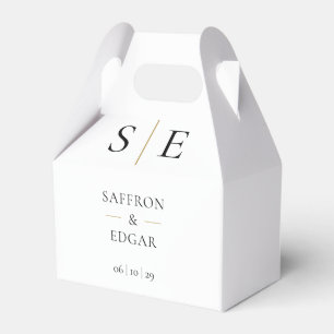 Ballotins Élégant Monogramme Mariage noir et or