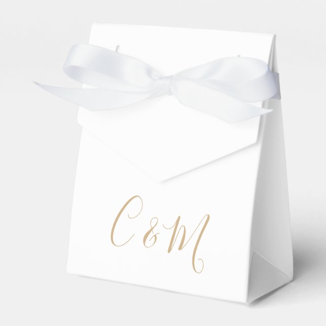 Ballotins Elégant Monogramme Or Boîte de Faveur Mariage (Verso)