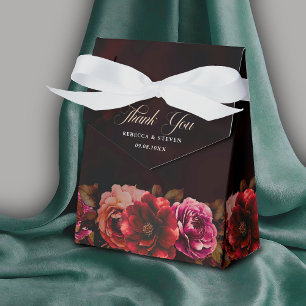 Ballotins Elégant noir rouge floral mignon mariage romantiqu