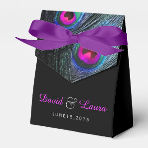 Ballotins Élégant noir Turquoise et rose chaud Mariage Peaco