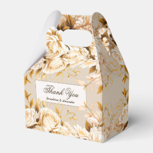 Ballotins Elégant or et ivoire Mariage Floral Merci