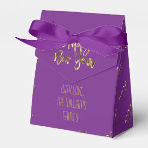 Ballotins Élégant Purple et Gold Script Bonne année 2024