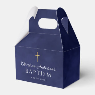 Ballotins Elegant Royal Blue Watercolor Baptism Boy 