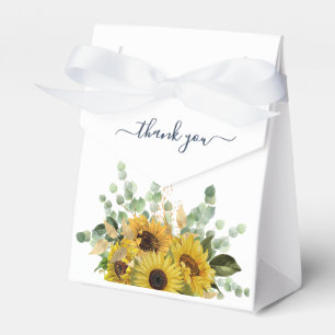 Ballotins Élégant Tournesols Fleuris Marine Remerciment Mari