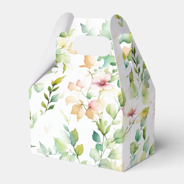 Ballotins Elégant vert fleurs sauvages d'aquarelle (Verso)