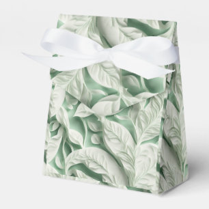 Ballotins Élégant vintage blanc vert motif de feuille botani