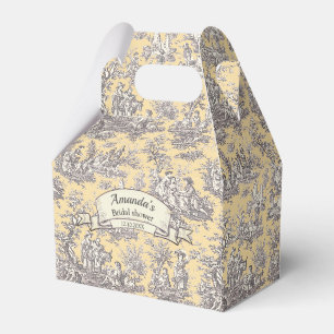 Ballotins Élégant Vintage Jaune Toile de Jouy Monogramme