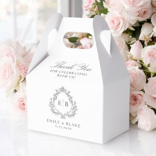 Ballotins Élégant Vintage Monogram Crest Mariage Merci