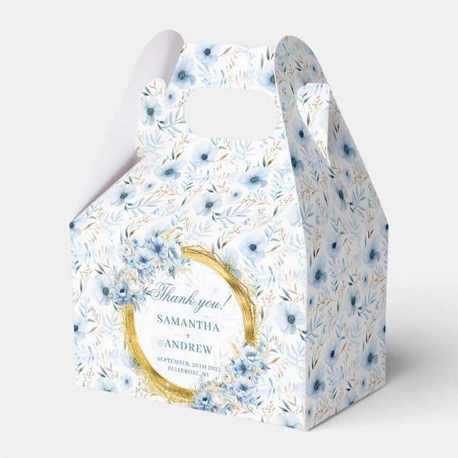 Ballotins Elégante aquarelle Boho Dusty Blue Gold Mariage (Elegant Watercolor Boho Dusty Blue Gold Wedding Favor Boxes)