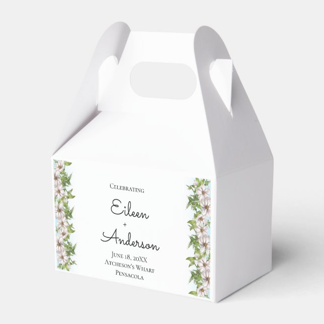 Ballotins Elégante aquarelle Floral Pastel Mariage Gâteau (Verso)