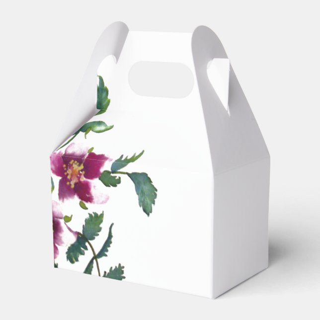 Ballotins Elégante aquarelle moderne fleur sauvage rose fonc (Verso)