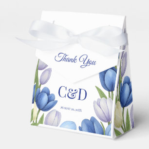 Ballotins Elégante aquarelle Tulipe Mariage de couronne bleu