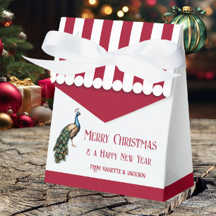 Ballotins Élégante boîte cadeau de Noël Peacock Retro