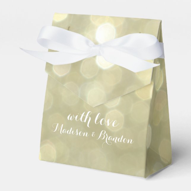 Ballotins Élégante boîte cadeau or & blanc étincelante (Verso)