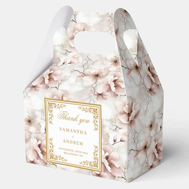 Ballotins Elégante boîte de mariage couleur rose pâle (Elegant dusty pink watercolor wedding favor box)