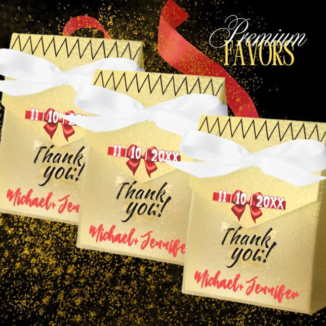 Ballotins Elégante boîte de préférence de mariage Gold avec  (Créateur téléchargé)