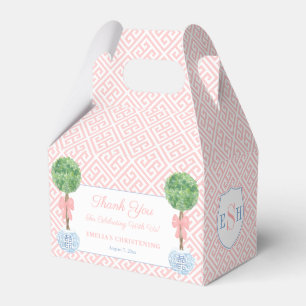 Ballotins Élégante Boxwood rose Bow Baby Girl Baptiser Party