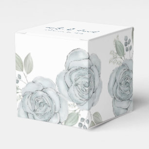 Ballotins Élégante calligraphie Rose Florale Bleue