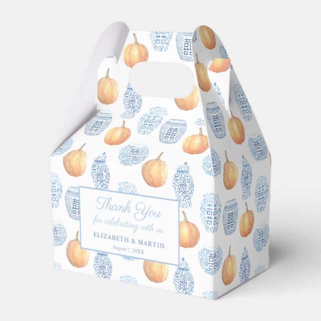 Ballotins Élégante Chinoiserie Citrouille Mariage de automne (Verso)