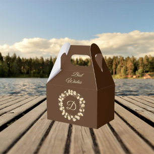 Ballotins Élégante couronne Ballotin florale brune