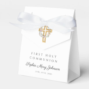 Ballotins Élégante couronne florale Croix première communion