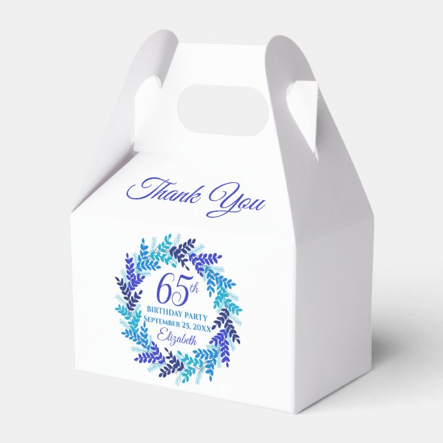 Ballotins Élégante couronne royale bleue 65e fête d'annivers (Verso)