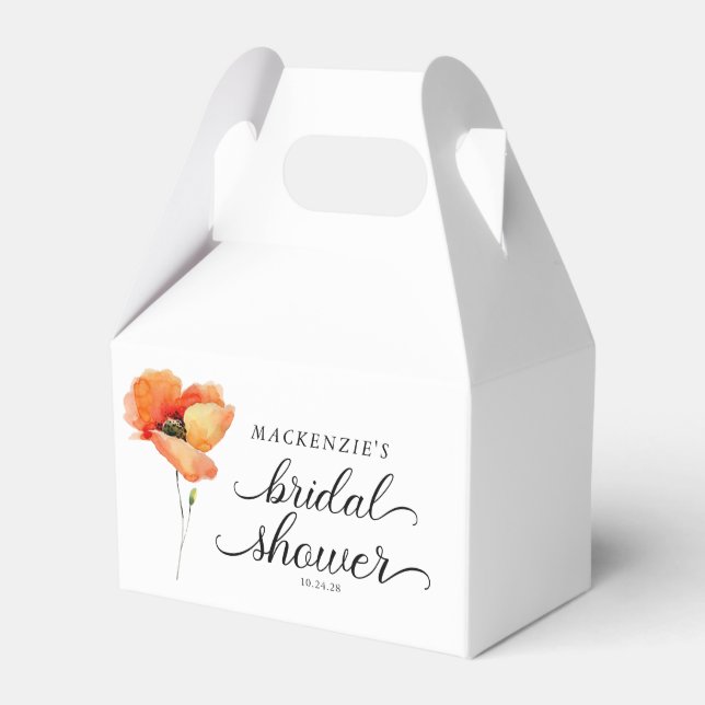 Ballotins Élégante Douche de Mariée Coquelicot Doré (Verso)