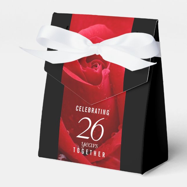 Ballotins Élégante fête du 26e anniversaire du Mariage Rose (Verso)