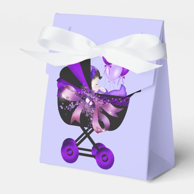 Ballotins Élégante Lavande de transport Baby shower pourpre (Verso)