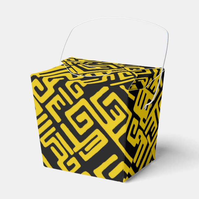 Ballotins Élégante ligne minimaliste africaine Motif Jaune (Verso)