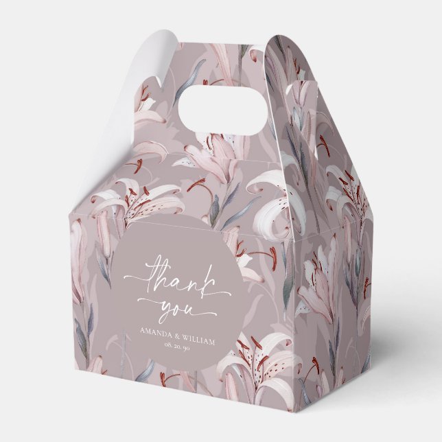 Ballotins Elégante Lilac Lily Mariage Favor Box (Arrière)