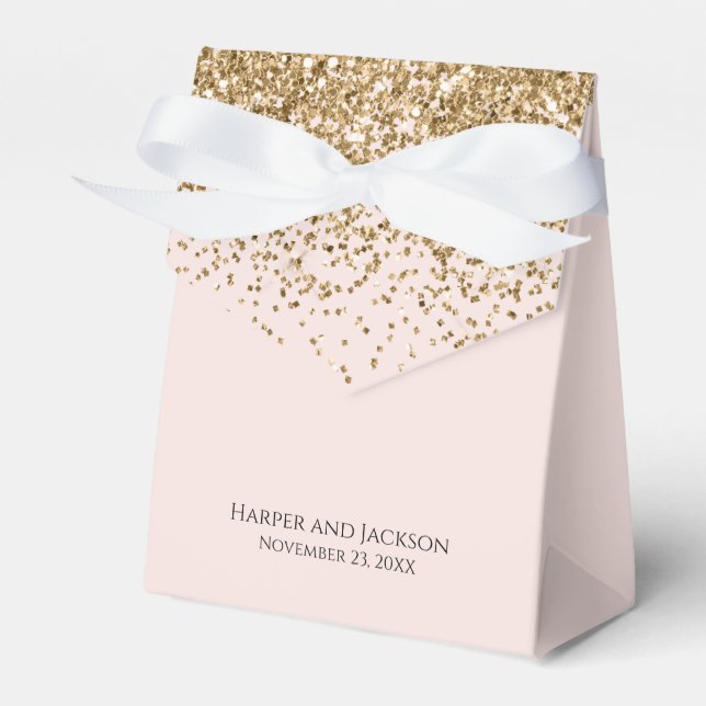 Ballotins Elégante Parties scintillant Or Rose Mariage Favor (Verso)