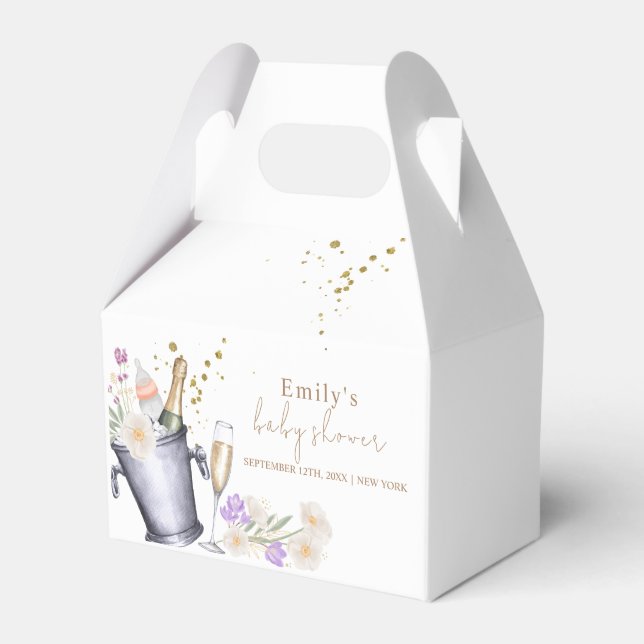Ballotins Elégante Sip & Voir Champagne Baby shower bouteill (Verso)