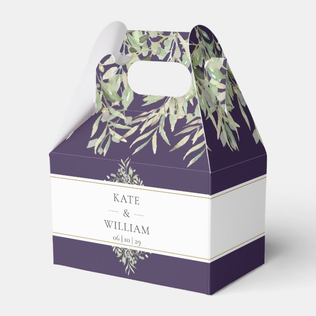 Ballotins Elégante verdure Mariage violet Merci (Verso)
