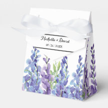 Élégante Violet Violet Florales Mariage Favor Box