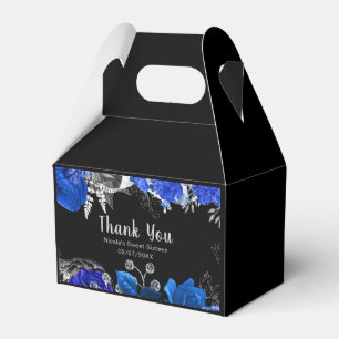 Ballotins Élégantes Fleurs Bleues et Argent pour Sweet Sixte