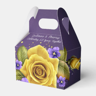 Ballotins Élégantes Roses Jaunes, Violettes 50ème Anniv