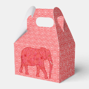 Ballotins Eléphant de fleurs - rouge profond et corail
