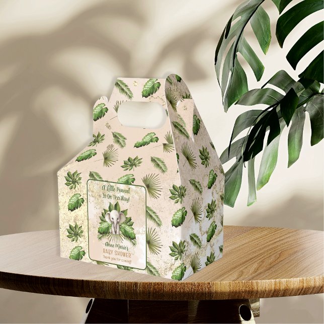Ballotins Elephant Un Peu D'Arachide Est En Chemin Baby show (Elephant A Little Peanut Is On The Way Baby Shower Favor Boxes)