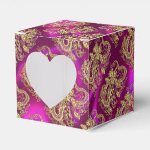Ballotins Embossé Dragon Or Magenta Satin Impression