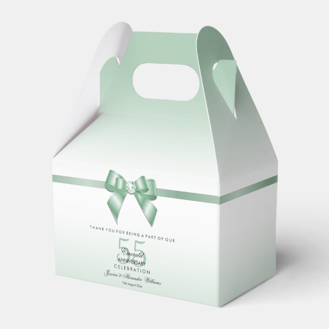 Ballotins Emerald Gem Bow & Ribbon 55e anniversaire de Maria (Verso)